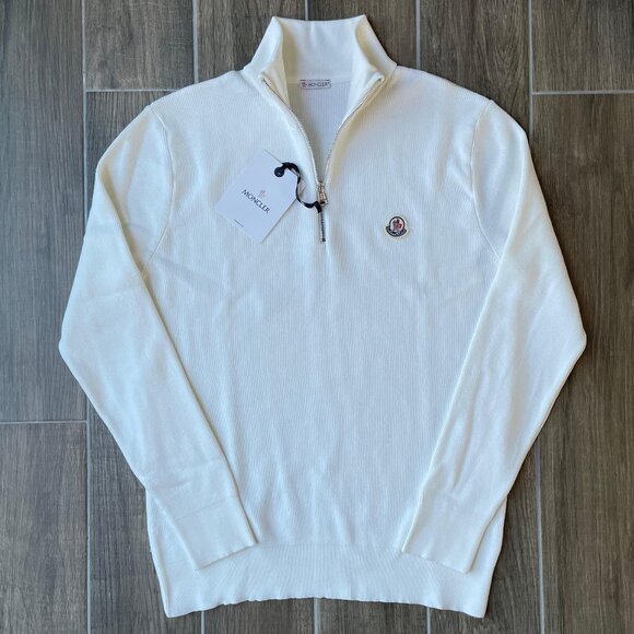 MONCLER MEN'S HALF ZIPPERED CASUAL SWEATERS LARGE - Picture 1 of 8